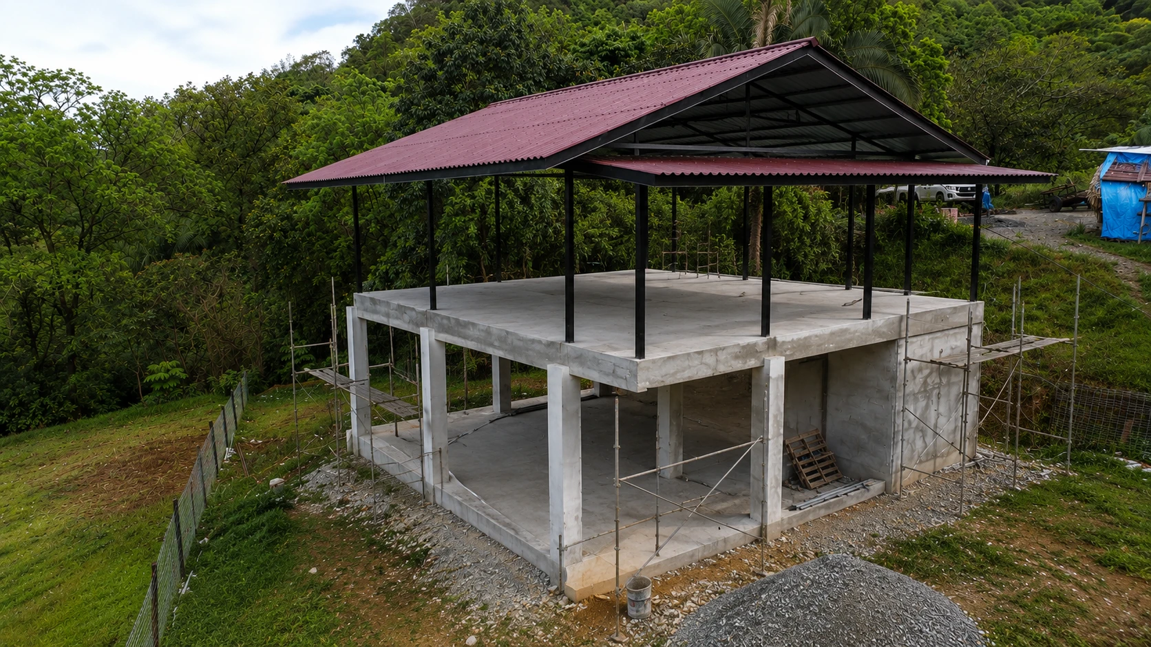 Estructura principal de Casa Jamie en construcción