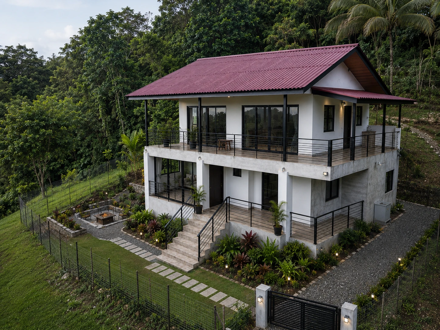 Casa Jamie con paisajismo e iluminación exterior