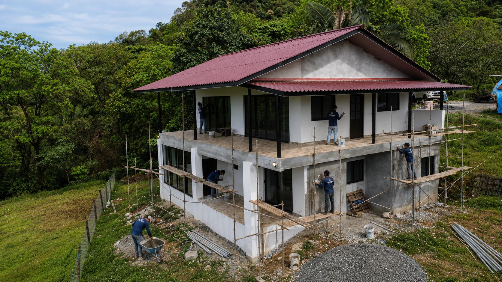 Trabajos de terminación exterior en Casa Jamie