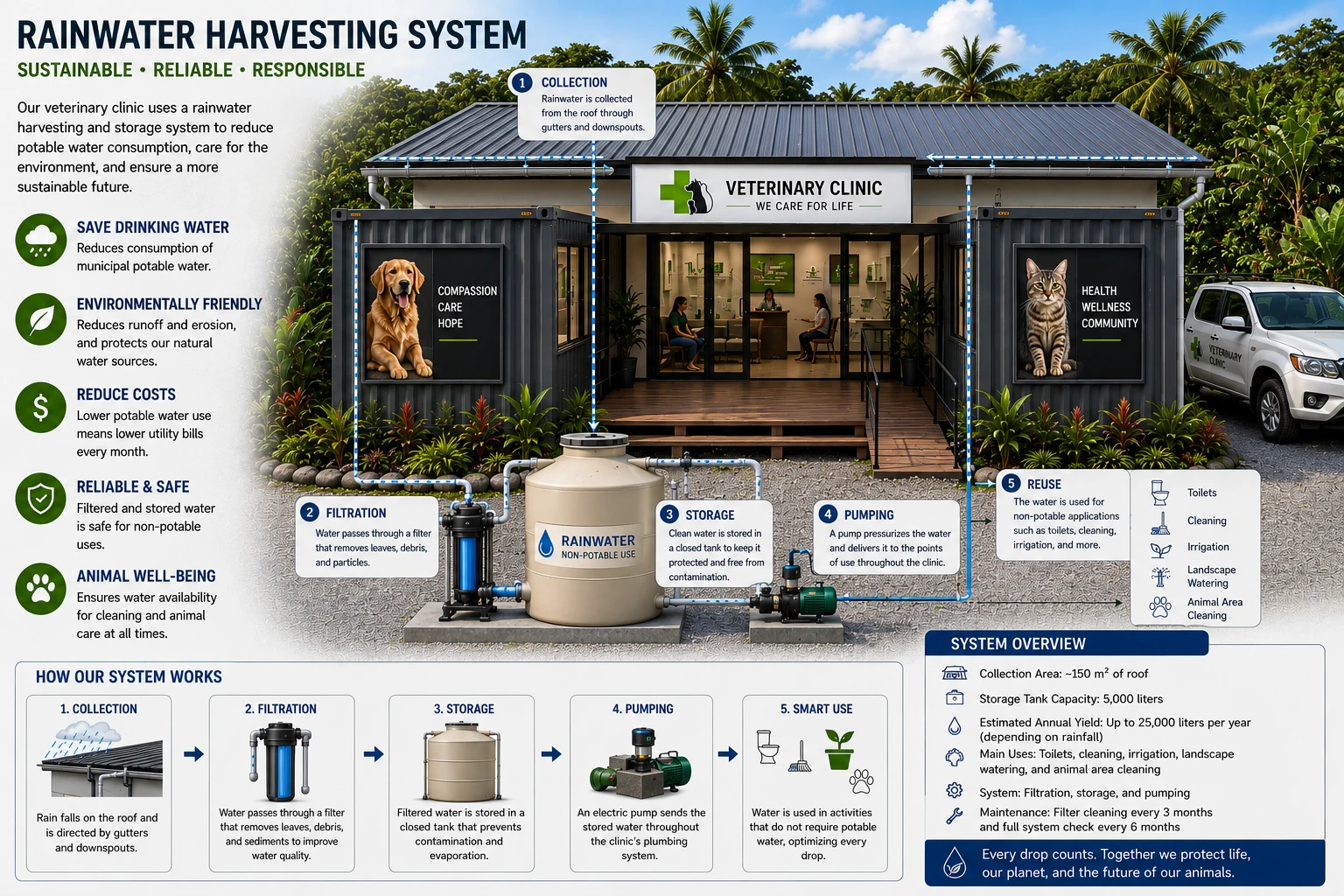 Conceptual rainwater-harvesting system