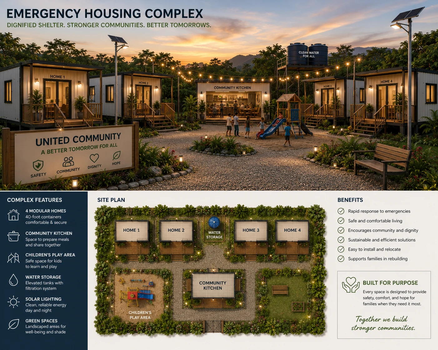 Humanitarian modular emergency housing concept