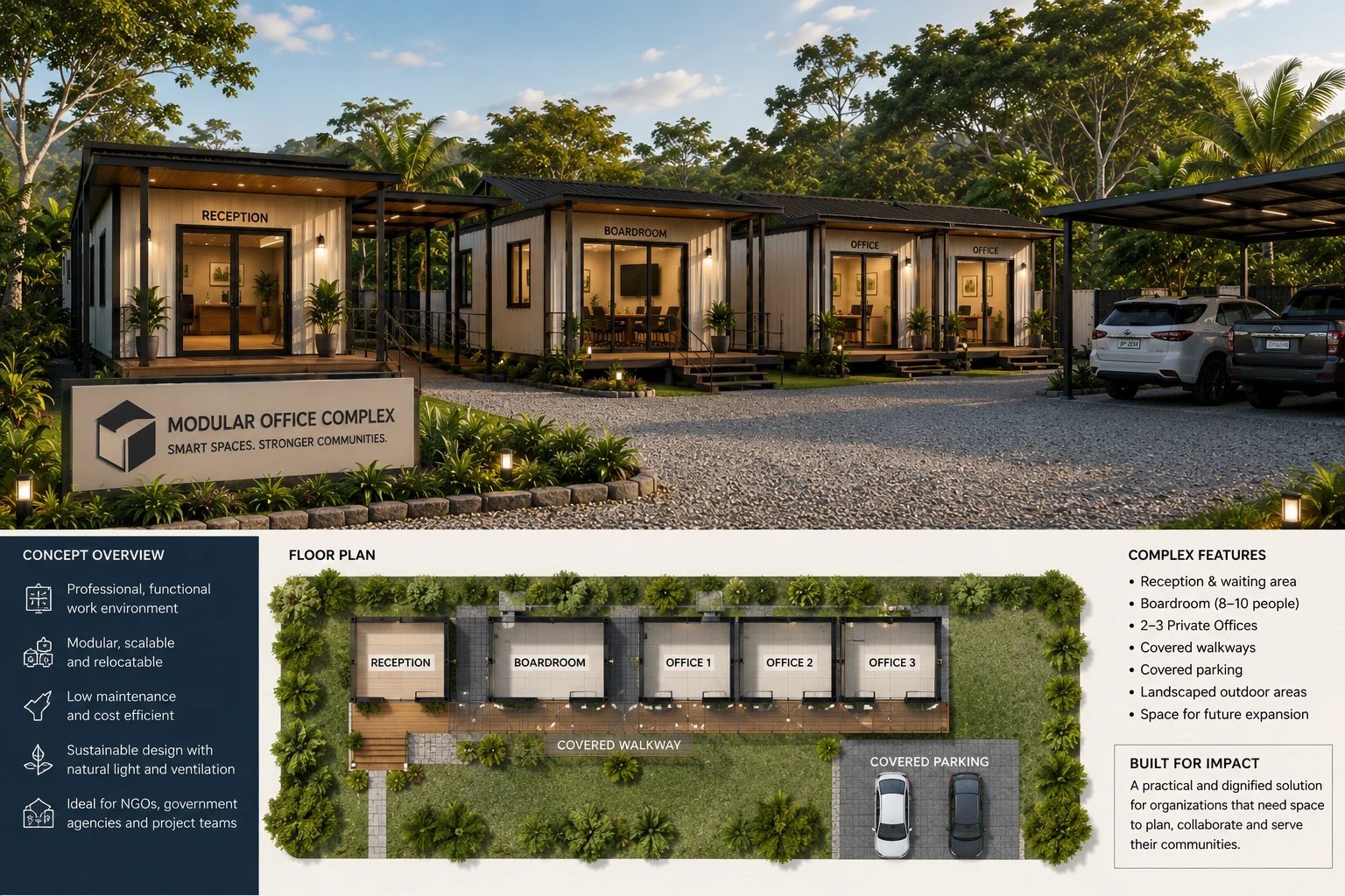 Concept of a modular office complex