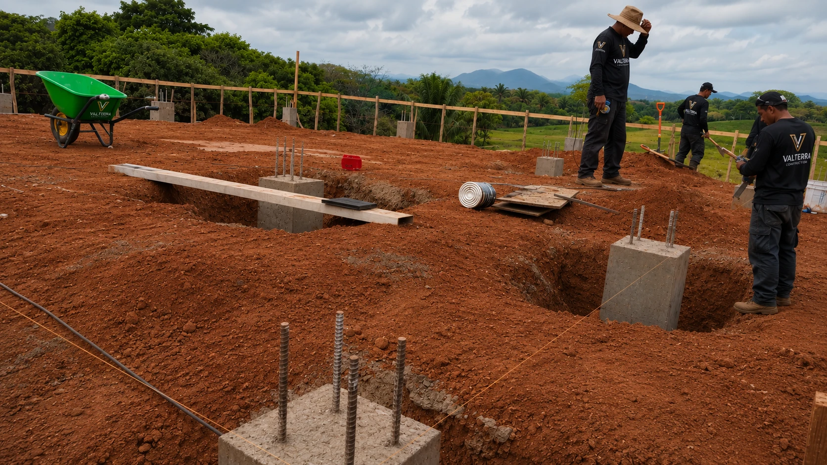 Preparación del terreno y zapatas estructurales